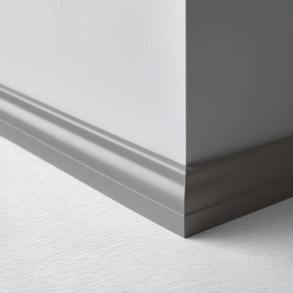 ไม้บัวพื้นสีเทา